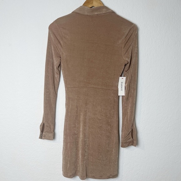 Bardot The Gathered Slinky Dress in Stone - Picture 3 of 9